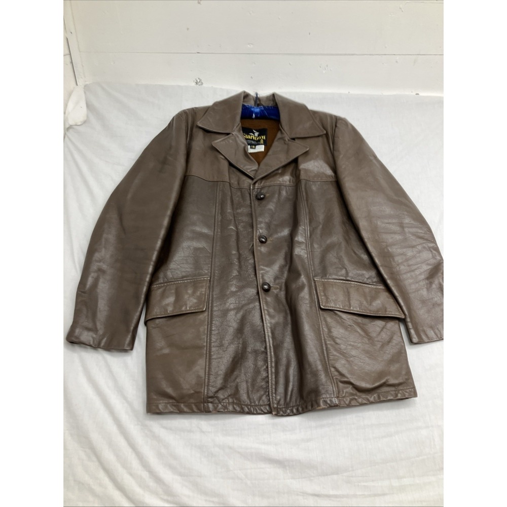 Vintage Startown of Londontown Genuine Brown Leather Jacket Brown Size 44 Reg